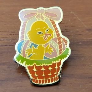 Vintage Swib Chick in Easter Egg Basket Lapel Pin